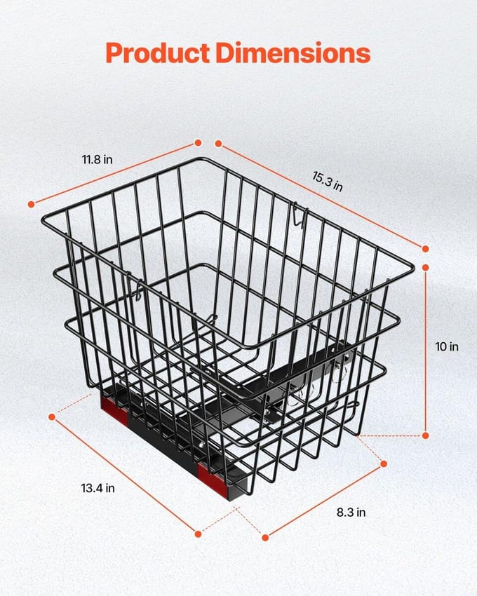 Scooter Achtermand Robuuste Mobiliteitsmand met Handvat 1 inch Ontvanger