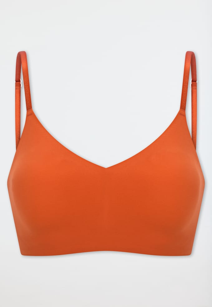 Bustier van microvezel met uitneembare pads, terracotta - Invisible Soft 42