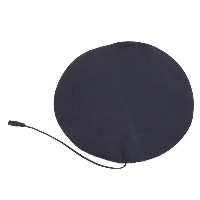 USB Verwarmingskussen voor Kleine Huisdieren PU Leer Rond Verwarmde Plaat 3 Niveaus Temperatuur black