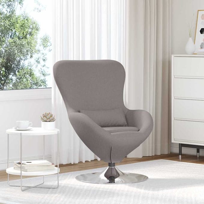 vidaXL Eivormige stoel Taupe 63 x 73 x 90 cm Stof