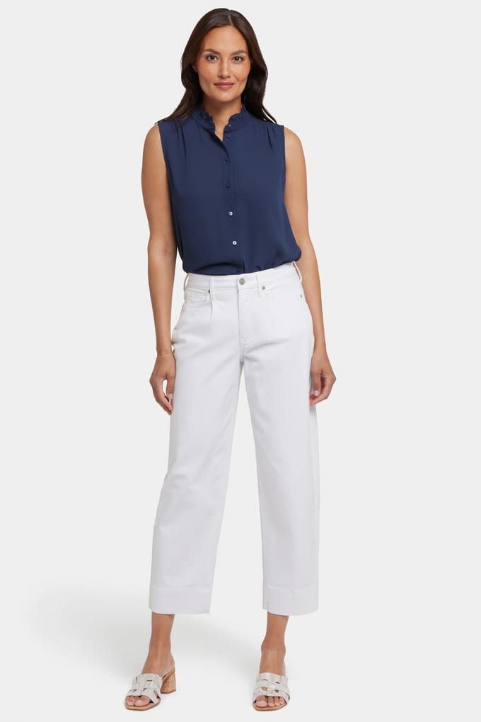 Ballon Enkel Jeans Met Hoge Taille | Optisch Wit