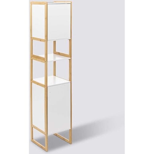5five Natureo Hoge Badkamerkast 33x33x170 cm met legplanken - Wit