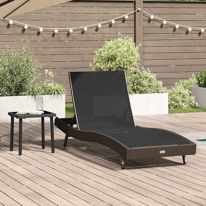 vidaXL - Ligstoel - 2 - st - poly - rattan - Zwart - en - Bruin