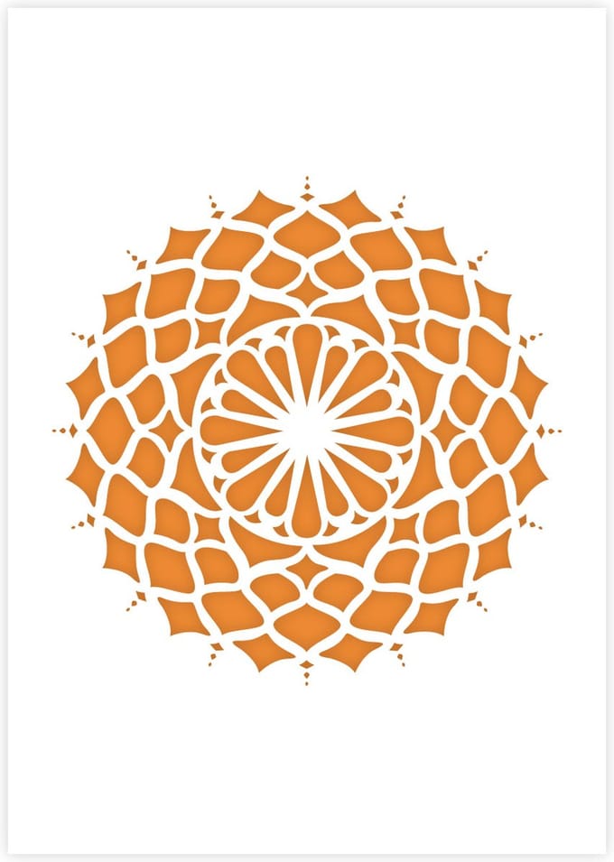 QBIX Mandala Sjabloon A3 Formaat Kunststof - Uitsnede diameter 25cm