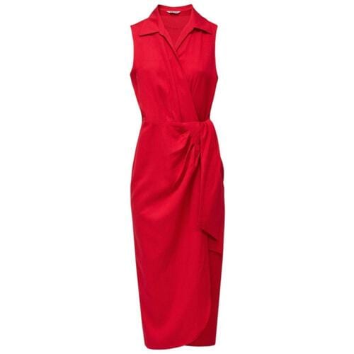 Linnen Portefeuille Jurk Dames Salsa Jeans Midi