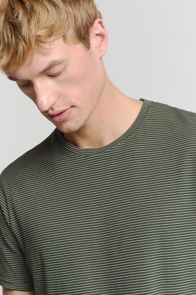 No Excess T-shirt crewneck stripes dark steel
