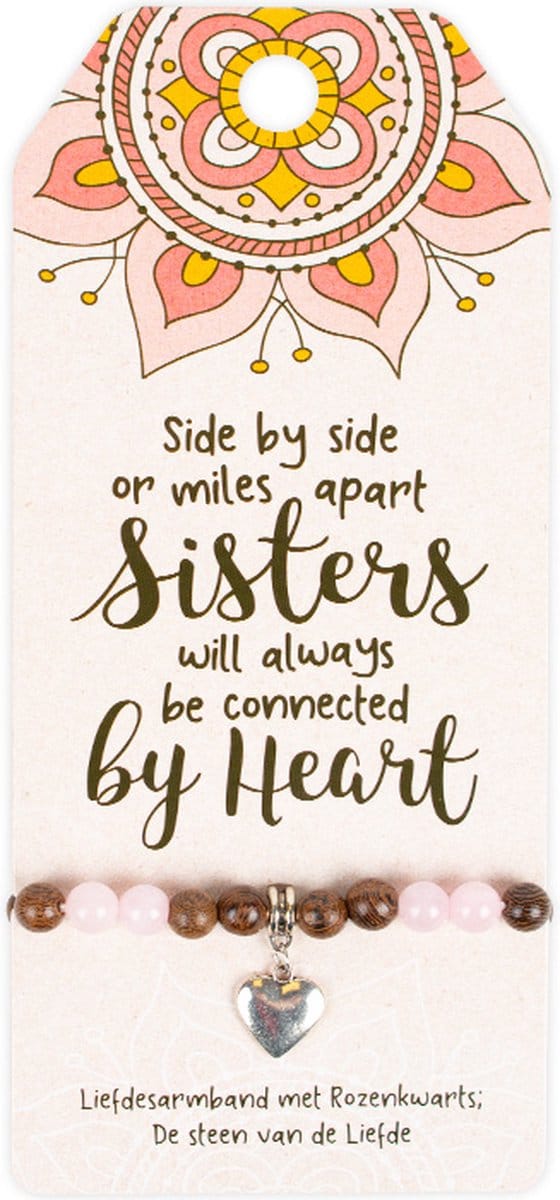 Liefdesarmband met rozenkwarts | Roze | Sisters