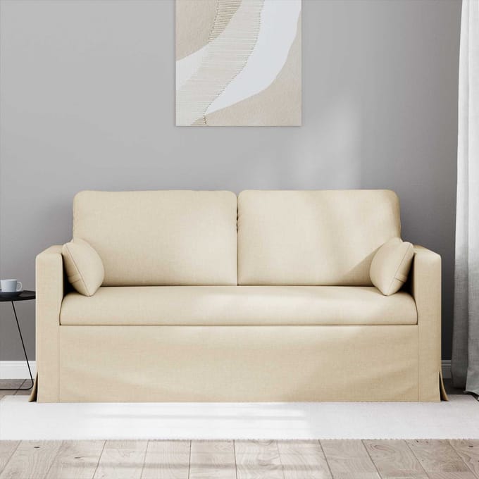 vidaXL - Bank - 2-zits - Crème - 158 - x - 78 - x - 80 - cm - Stof