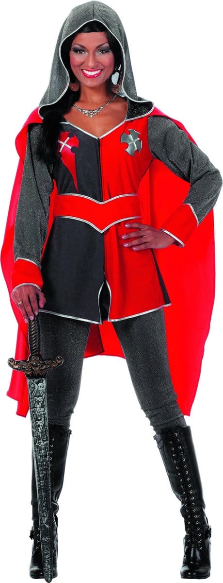 Ridderdame Gwen grijs/rood - Maat 38