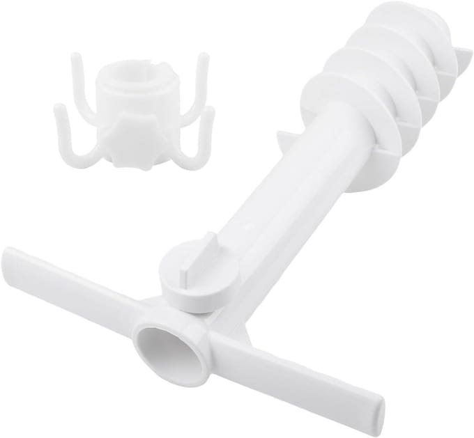Parapluhaak voor buiten - Zandanker Parasol - Parasol Stabiliseren - Schroefsteun - 1 set - Wit