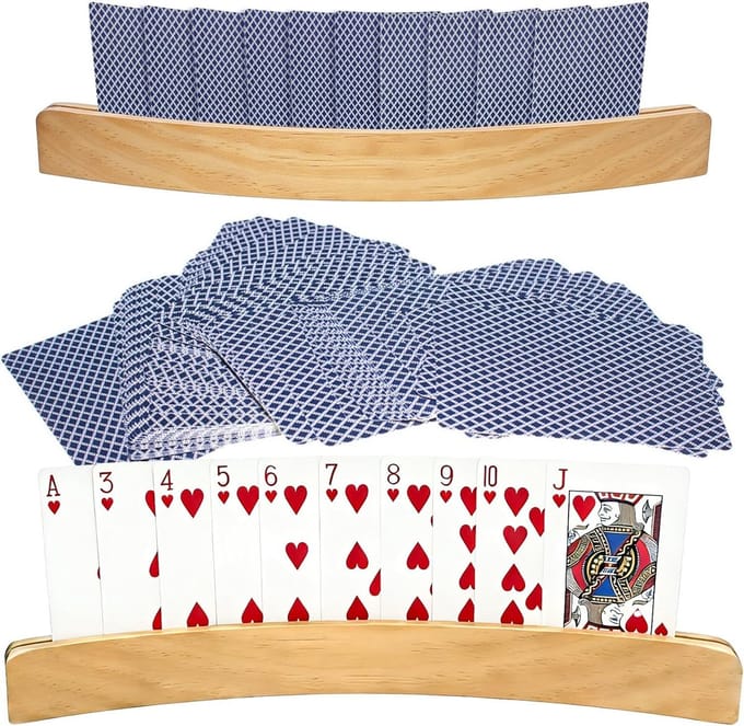 Kaarthouder voor speelkaarten - Set van 2, ideaal voor spellen, georganiseerd en stevig