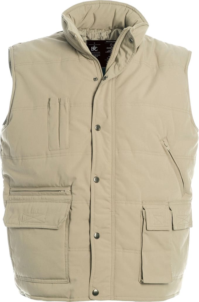 Bodywarmer 'Outdoor Explorer+' merk B&C maat M Beige/Naturel