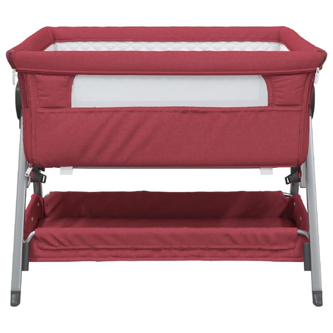 vidaXL - Babybox - met - matras - linnen - rood