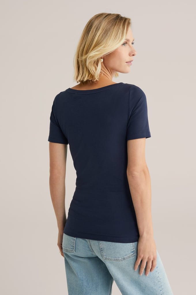 WE Fashion Dames T-shirt met boothals