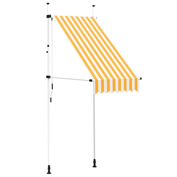 vidaXL - Luifel - handmatig - uittrekbaar - 100 - cm - oranje - en - witte - strepen