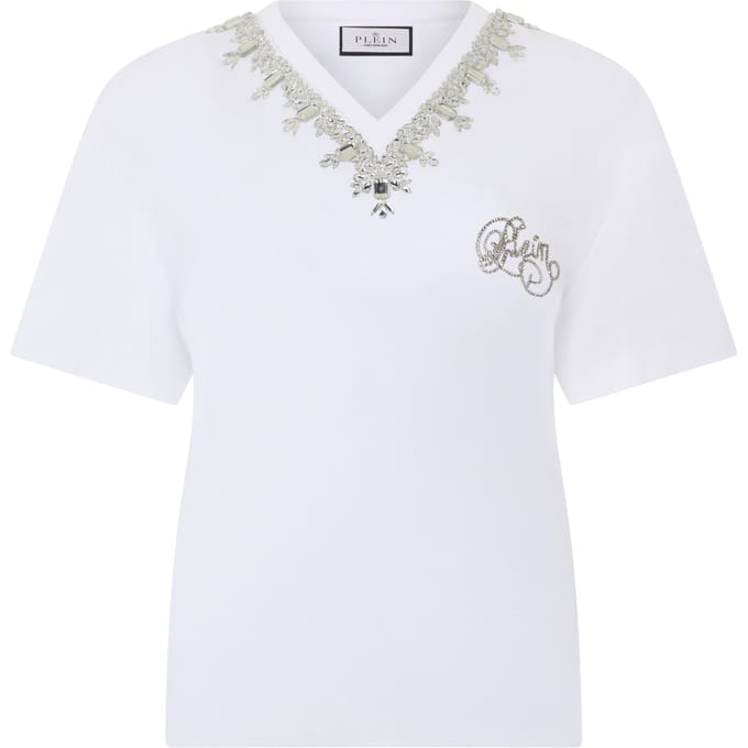 Man Fit V-Neck T-Shirt Crystals