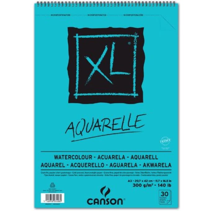 Canson schetsblok XL aquarelle 300g/m² formaat A3 30 vel
