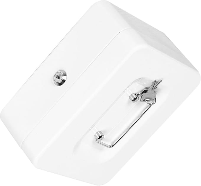 Brandwerende Doos - Metalen Kluis - Documenten Opbergen - Grote Capaciteit - 25 x 20 x 9 cm - Wit