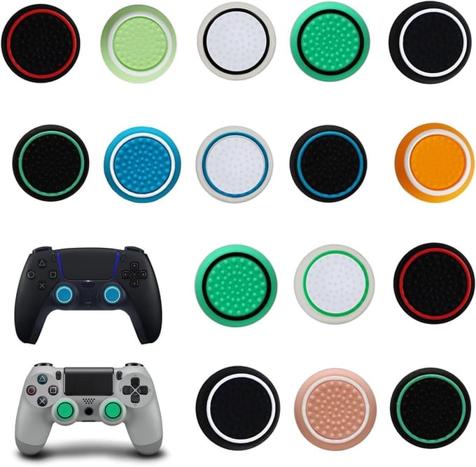 Set van 24 Controller Stick Caps voor PS5, PS4, Xbox One en Switch Pro - Siliconen, Multi-Kleur, Verbeter Grip en Comfort