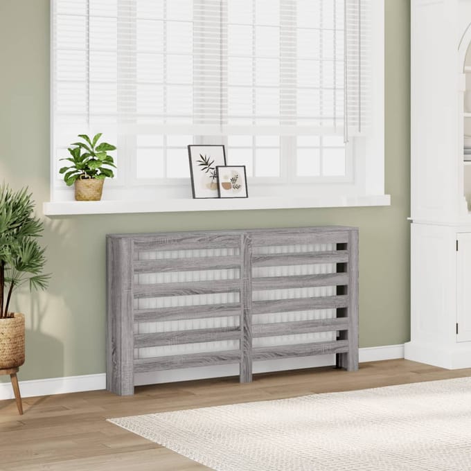 vidaXL Radiatorombouw 149x20x82 cm bewerkt hout grijs sonoma eiken