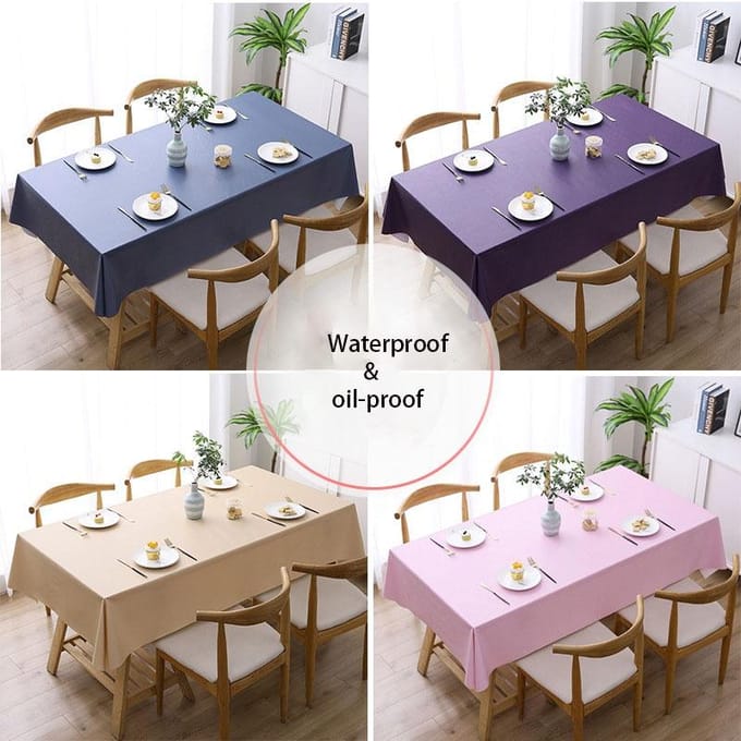 Verdikt Effen Kleur Waterdicht Niet-wasbaar PVC Tafelkleed Tafelmat Rechthoekig Tafelkleed Woondecoratie round 120cm oranje