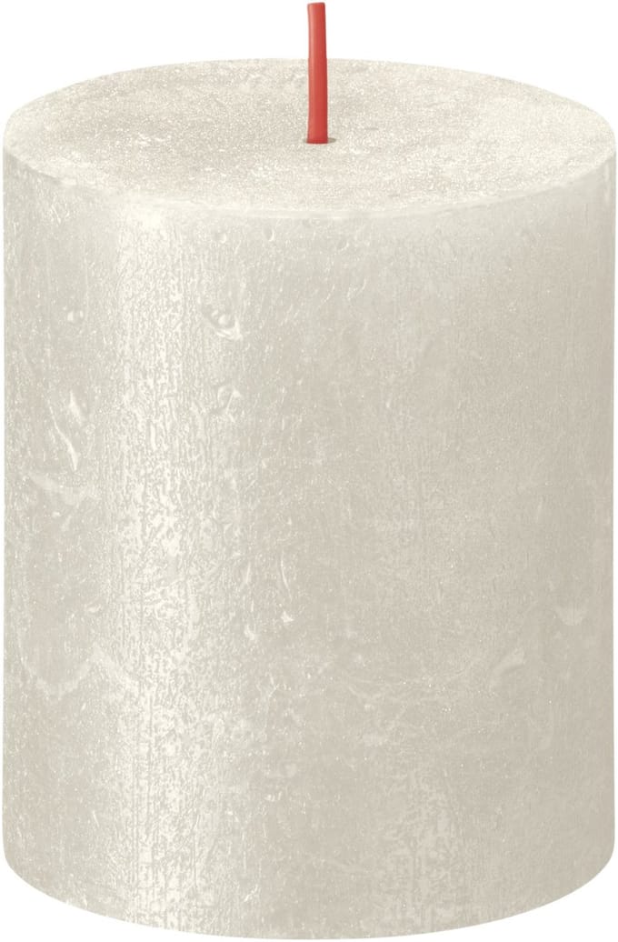 Bolsius Rustiek Stompkaars Hoogte 8 cm - Ø68 mm Shimmer Ivory