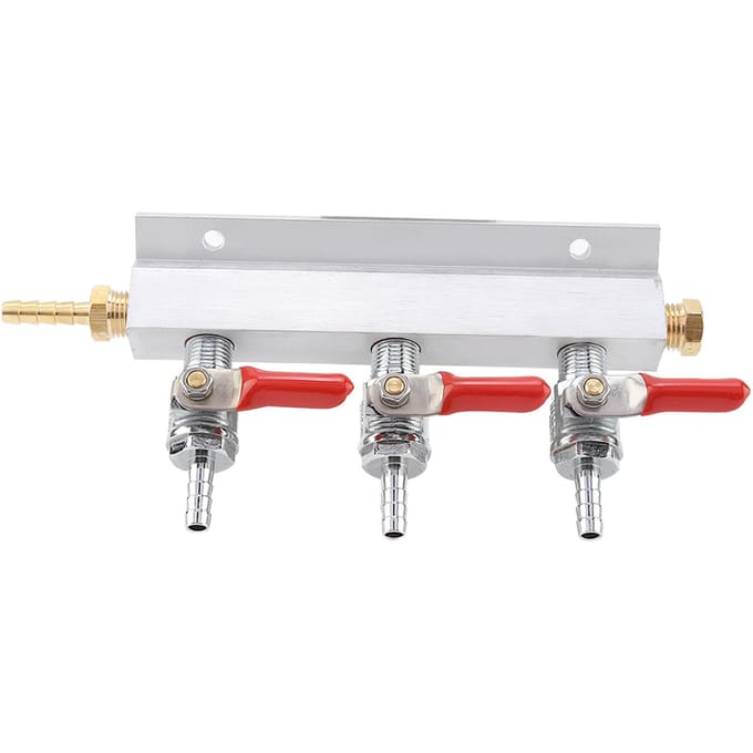 3-weg CO2 Gas Distributie Manifold Bier Tappen Vat Dispenser white