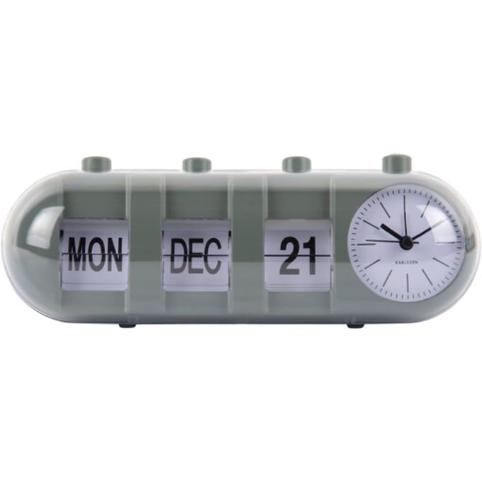 Karlsson wekker retro tube calendar flip jungle