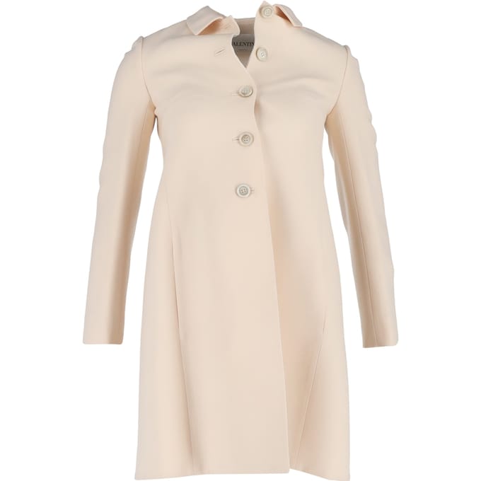 Valentino Garavani Jas in Crèmekleurige Wol