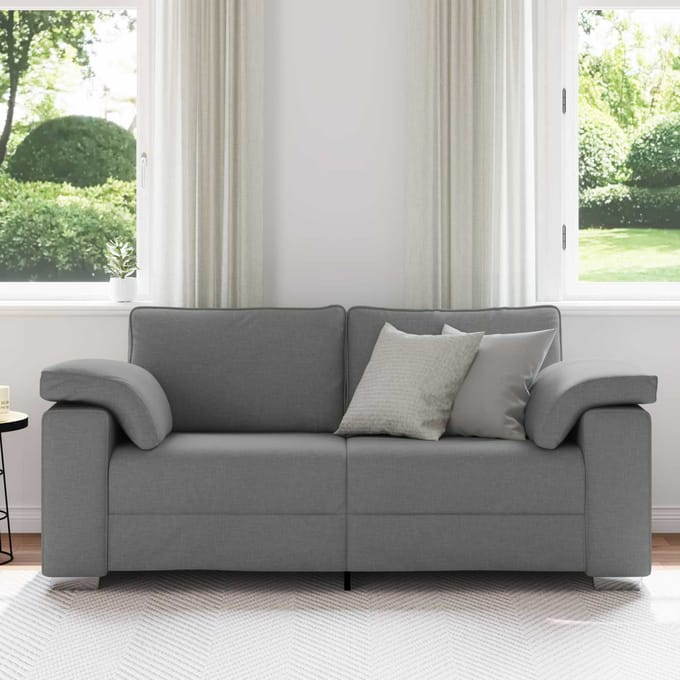 vidaXL - Loveseat - Donkergrijs - 180 - cm - Stof