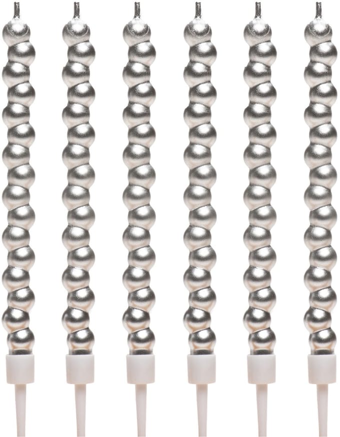 Dekora Silver Bubble Candles pk/6