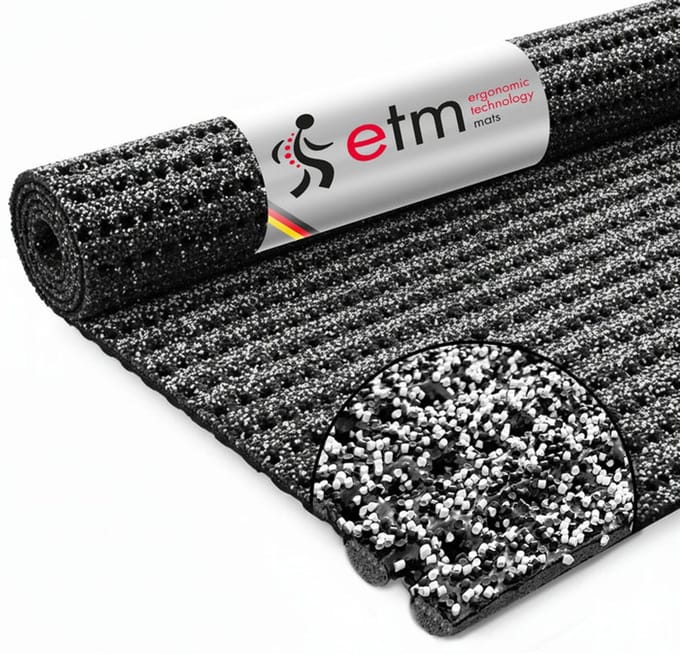 FLOORDIREKT Deurmat - Tegen gladheid - Granulaat gecoat - Grijs - 120 x 200 cm