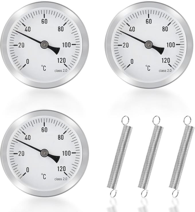 Buisthermometers met Clip-on Veer - Set van 3 - Temperatuurmeting 0-120 °C