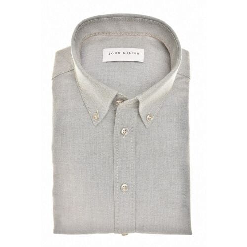 John Miller Overhemd Faux-Uni Button-Down Cotton Oxford Midden Groen / male