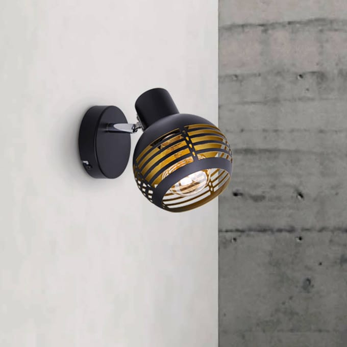 Näve Wandlamp Casco, 1-lamp, zwart