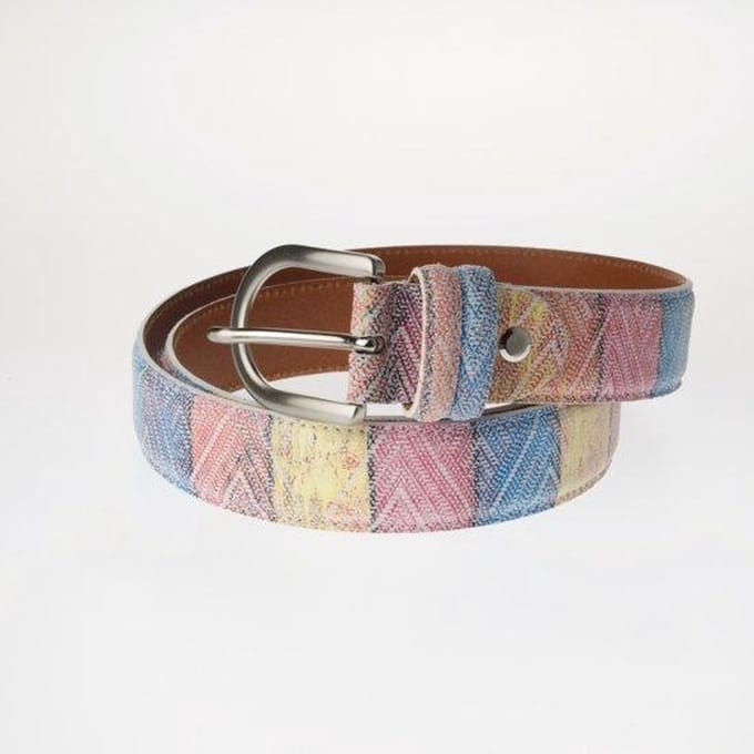 Dames leren Riem Arcobaleno Primavera – Italiaans Design – Regenboogkleur – 95cm