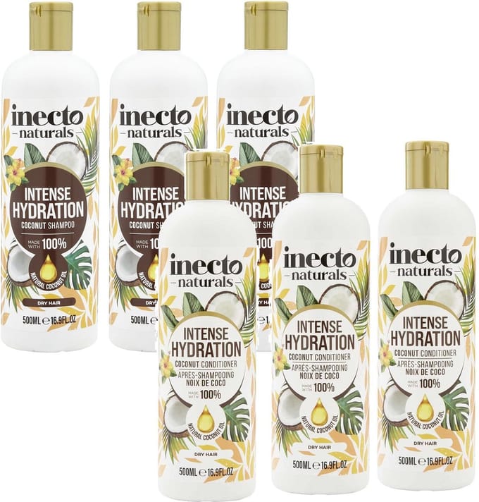 INECTO - 3 x Coconut Shampoo + 3 x Coconut Conditioner - 6x 500ml - 6 Pak - Voordeelverpakking