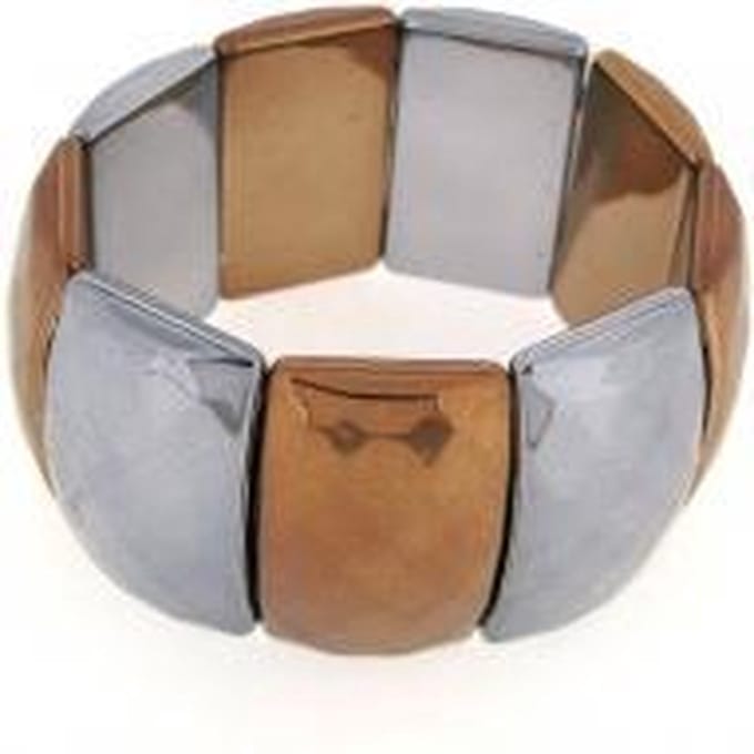 Behave - Rekarmband dames - Brons zilverkleur mix - Statement look