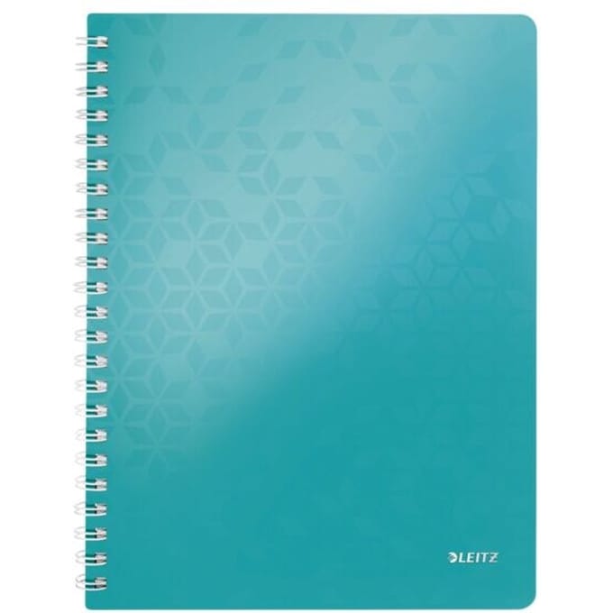 Leitz WOW collegeonderlegger, A4-formaat, 80 geruite vellen, transparante pocket, FSC®-gecertificeerd, ijsblauw