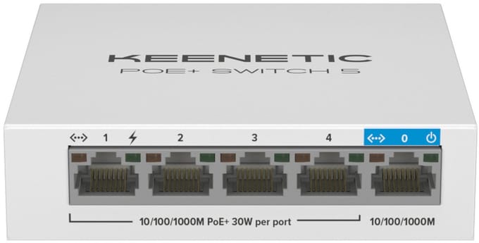 Keenetic PoE+ Switch 5 (KN-4610) Unmanaged Gigabit Ethernet (10/100/1000) Power over Ethernet (PoE) Desktop Wit