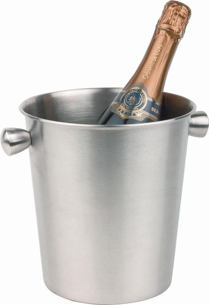 APS Wijnkoeler - matte RVS flessenkoeler met handgrepen - 20 x 20 x 20,5 cm - 4 liter