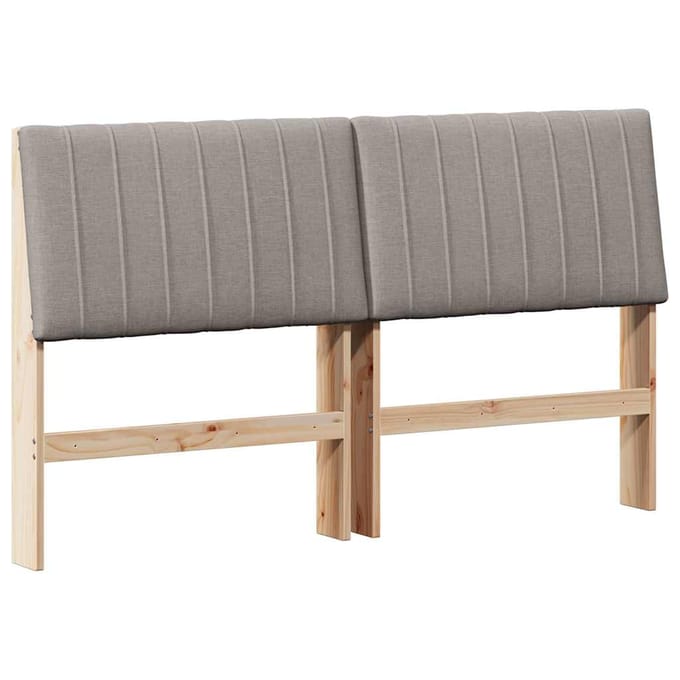 vidaXL Gestoffeerd hoofdbord Taupe 150 cm Massief grenenhout