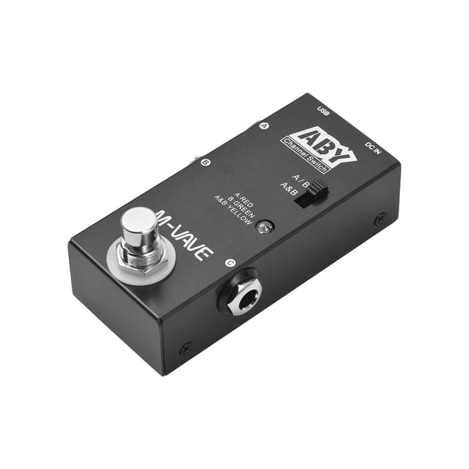 M-VAVE ABY Line Selector AB-schakelaar Mini Gitaar Effectpedaal True Bypass Gitaar Baspedaal AB Box - zwart