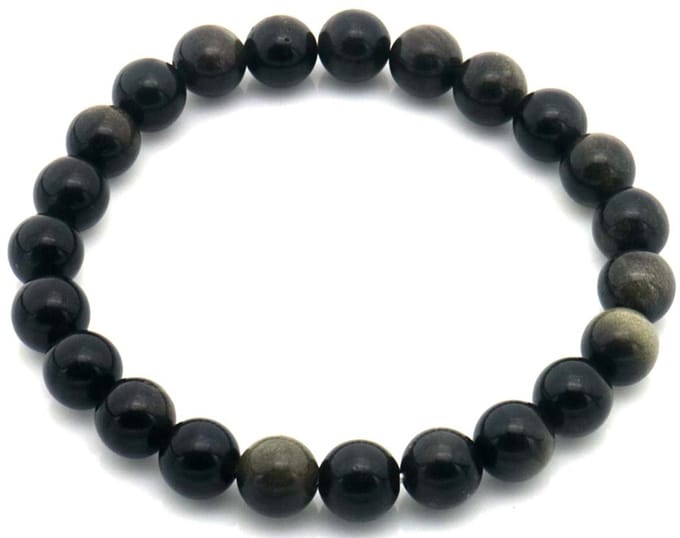 Armband - 8mm - Obsidian Stenen - Elegant en Tijdloos - 19cm