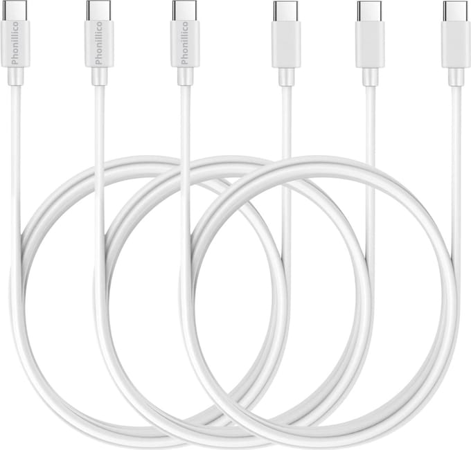 3x USB C naar USB C Kabel Wit - 1 meter - Oplaadkabel voor Samsung Galaxy NOTE 20 / NOTE 20 ULTRA