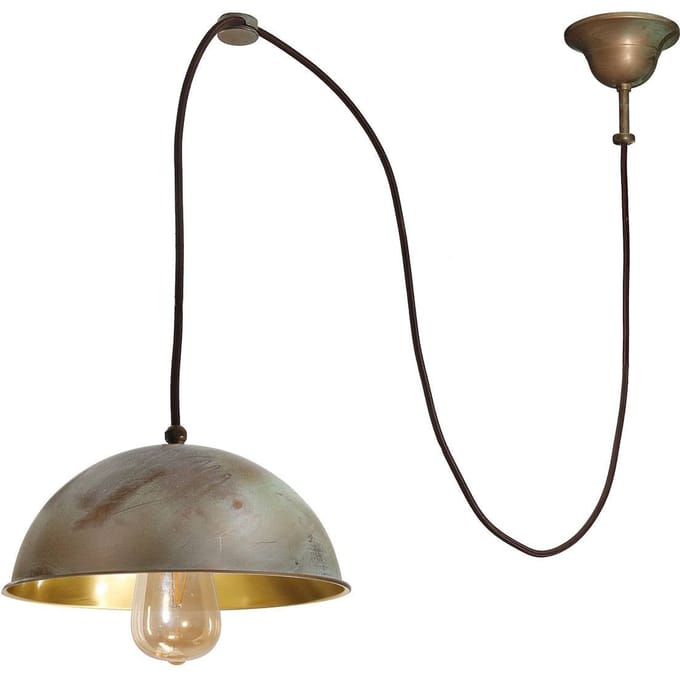 Moretti Luce Hanglamp Circle decentraal 1-lamp messing antiek