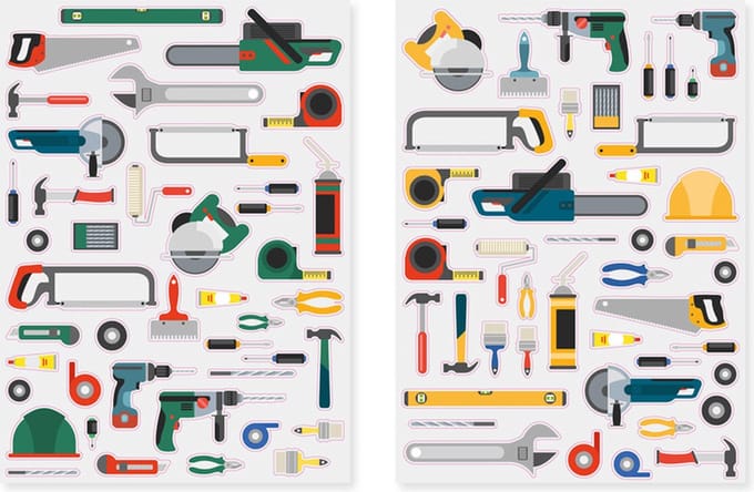 Stickers - Gereedschappen - Scrapbook Hobby DIY - 2 Stickervellen - 0.6-5.4cm - 84 Stuks
