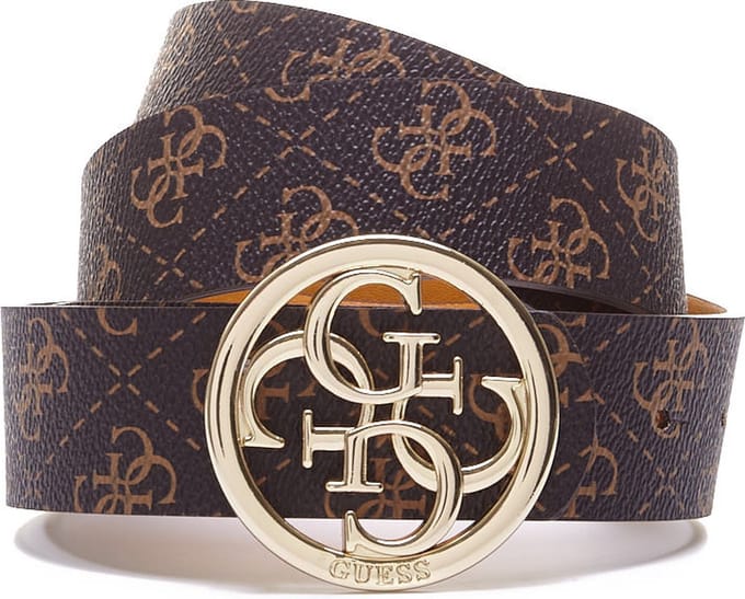 Guess, Jensen Pas Ajuster et Rev, Modèle Double Face, Ceinture Textile, Marron, Jaune Moutarde, Pour Femmes, Taille M gray