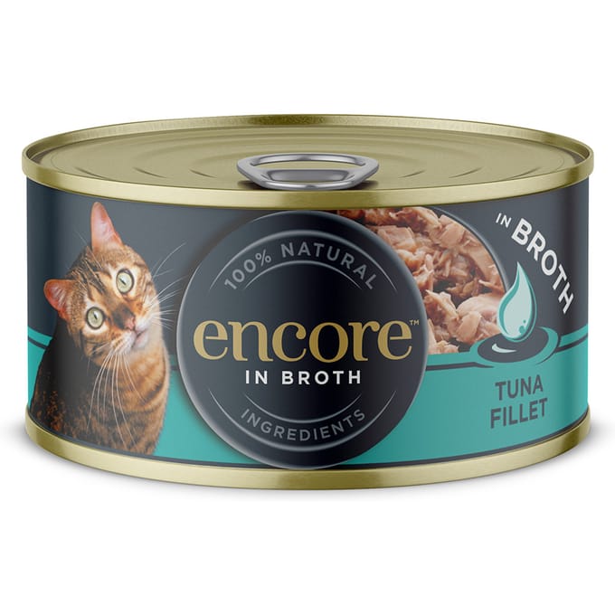 16x 70g Encore Blik Tonijnfilet Kattenvoer Nat