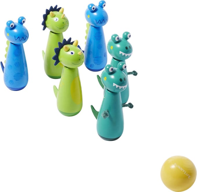 Sunnylife - Kids Skittles Dino Set van 6 Stuks - Hout - Blauw